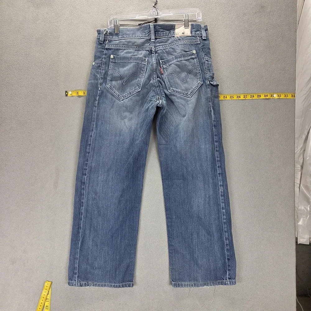 Vintage Levis Engineered Jeans Mens Blue Twisted Red Wire Button Fly Fits 32x28